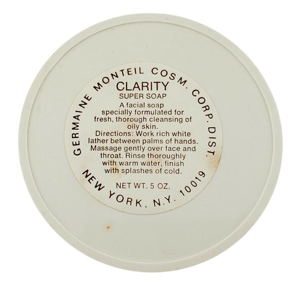 Rare Vintage Germaine Monteil CLARITY Super Soap 5 oz NOS Facial Cleansing Bar - Picture 3 of 3